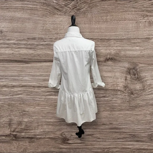 BCBGMaxAzria Women's Size XXS Mariela Shirt Dress White Long Sleeve Button Down - Picture 9 of 12